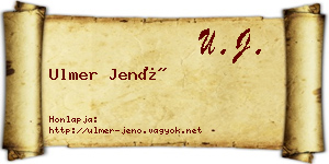 Ulmer Jenő névjegykártya