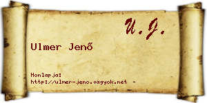 Ulmer Jenő névjegykártya